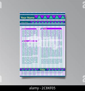 CV Design Vorlage, abstrakte Design Vorlage für Web und Print. Flayer geometrische Seite trendy Design, Banner, Broschüre. Hirring ancet. Stockfoto