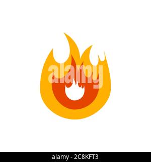Feuerflamme auf weißem Hintergrund. Abbildung des Stock Vectors. Stock Vektor