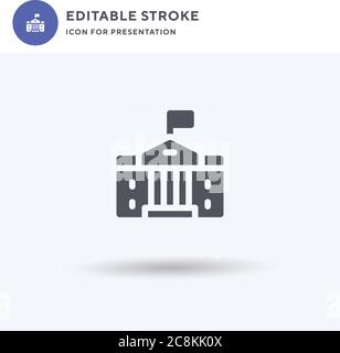 Präsident Symbol Vektor, gefüllt flache Zeichen, solide Piktogramm isoliert auf weiß, Logo-Illustration. President Icon für die Präsentation. Stock Vektor