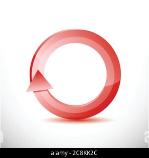 Rot drehbare Grafik auf weißem Hintergrund Stock Vektor