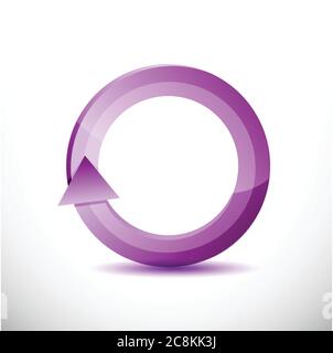 Lila rotierende Zyklus Illustration Design auf weißem Hintergrund Stock Vektor