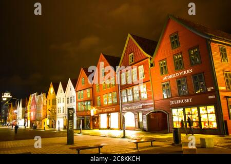 Bryggen in Bergen Stockfoto