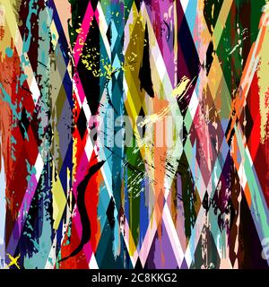 Abstrakter Hintergrund mit Konturen, Spritzern und geometrischen Linien Stock Vektor