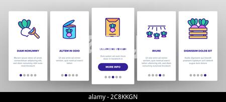 Rübe Landwirtschaftliche Gemüse Onboarding Icons Set Vektor Stock Vektor