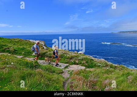 17.Juli National Trust Mayon Cliff's Walk zwischen Sennen Cove und Land's End in Cornwall an einem warmen Nachmittag.Bildnachweis Robert Timoney Stockfoto