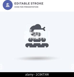 Schlange Symbol Vektor, gefüllt flache Zeichen, solide Piktogramm isoliert auf weiß, Logo-Illustration. Schlange Symbol für Präsentation. Stock Vektor