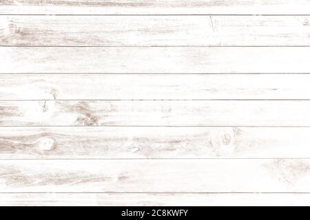 Weiße Holz Plank Wand Textur Hintergrund. Draufsicht Holzbrett alten natürlichen Muster. Stockfoto
