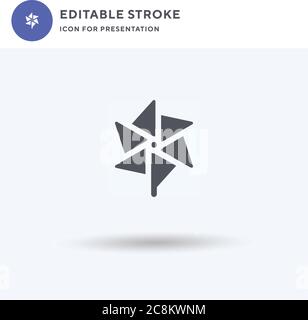 Pinwheel Icon Vektor, gefüllt flaches Zeichen, solides Piktogramm isoliert auf weiß, Logo-Illustration. Symbol für die Präsentation. Stock Vektor