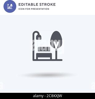 Park Icon Vektor, gefüllt flache Zeichen, solide Piktogramm isoliert auf weiß, Logo-Illustration. Parksymbol für Präsentation. Stock Vektor
