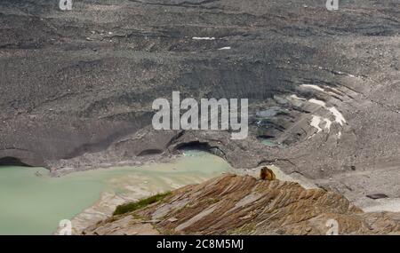 Landschaftlich schöner Blick auf einen Gletscher in österreich Stockfoto