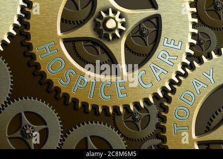 Textschild mit Hospizhilfe. Die Präsentation von Geschäftsfotos konzentriert sich auf die Palliation eines unheilbar kranken Patienten und ist Pain System Administrator Control Stockfoto