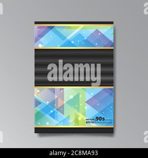 Chaos abstrakt geometrische Abdeckungen Design. Vorlagen für kühle Halbtöne mit glänzenden Verläufen. Fluide Shapes Posterkomposition. Retro futuristisch kreativ 90er Jahre an Stock Vektor