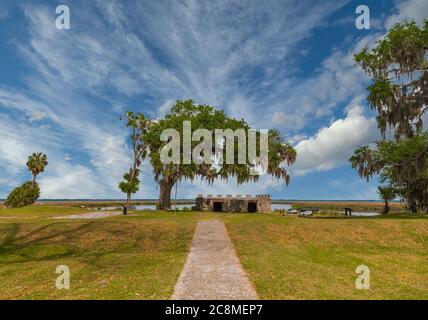 Fort Frederica Memorial auf St. Simons Stockfoto