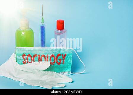 Handschrift Text Schreiben Soziologie. Konzeptionelle fotowissenschaftliche Analyse einer sozialen Institution als funktionierendes Ganzes primäre medizinische Vorsorge Stockfoto