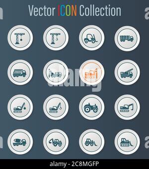 Bau transport Icons einstellen Stock Vektor