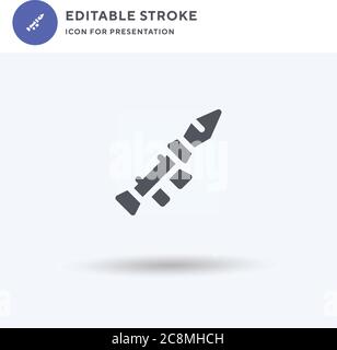 Bazooka Icon Vektor, gefüllt flaches Zeichen, solides Piktogramm isoliert auf weiß, Logo-Illustration. Bazooka-Symbol für die Präsentation. Stock Vektor