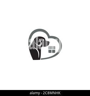 Hund, Herz und Haus Logo / Icon Design Stock Vektor