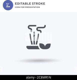 Weihrauch-Symbolvektor, gefülltes flaches Schild, solides Piktogramm isoliert auf Weiß, Logo-Illustration. Weihrauch-Symbol für Präsentation. Stock Vektor