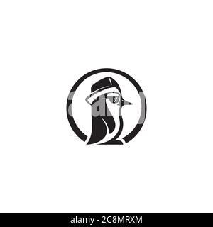 Hip Hop Penguin Logo / Icon Design Stock Vektor