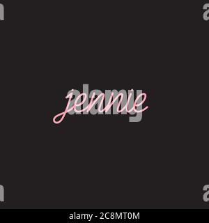 Ein schlichtes Jennie-Logo-Design Stock Vektor