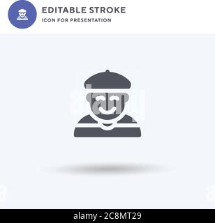 MIME-Symbolvektor, gefülltes flaches Zeichen, einfarbig auf Weiß isoliertes Piktogramm, Logo-Illustration. MIME-Symbol für die Präsentation. Stock Vektor