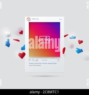 Modell der Social Network Interface. Social Media Design Konzept. 3d-Vektorgrafik Stock Vektor