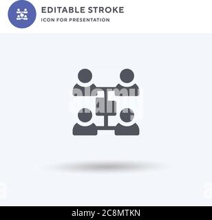 Symbol-Vektor für freigegebene Ordner, gefülltes flaches Zeichen, solides Piktogramm isoliert auf Weiß, Logo-Illustration. Symbol für freigegebenen Ordner für Präsentation. Stock Vektor