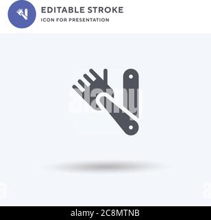 Bionic Arm Icon Vektor, gefüllt flache Zeichen, solides Piktogramm isoliert auf weiß, Logo-Illustration. Bionic Arm Symbol für Präsentation. Stock Vektor