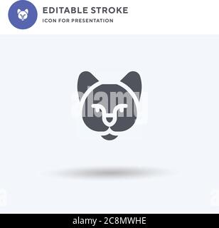 Savannah Cat Icon Vektor, gefülltes flaches Schild, solides Piktogramm isoliert auf weiß, Logo Illustration. Savannah Cat Icon für die Präsentation. Stock Vektor