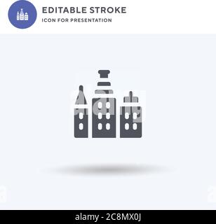 Belgien Symbolvektor, gefülltes flaches Zeichen, solides Piktogramm isoliert auf weiß, Logo-Illustration. Belgien Symbol für Präsentation. Stock Vektor