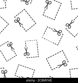 Coupon Cut Lines Symbol in flachem Stil. Schere snip Zeichen Vektor-Illustration auf weißem isolierten Hintergrund. Verkauf Aufkleber nahtlose Muster Business Conce Stock Vektor