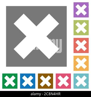 Abbrechen flache Symbol auf Farbe quadratischen Hintergrund gesetzt. Stock Vektor