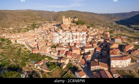 Cornago ist ein schönes Dorf in der Provinz La Rioja, Spanien Stockfoto