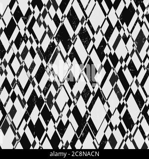 Abstrakter geometrischer Hintergrund, mit Rauten/Dreiecken, schwarz und weiß, grungy Stock Vektor