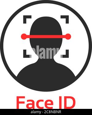 Symbol für den einfachen Face id-Scanner Stock Vektor