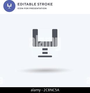 Ziel Post Icon Vektor, gefüllt flache Zeichen, solide Piktogramm isoliert auf weiß, Logo-Illustration. Symbol für Zielbeitrag für Präsentation. Stock Vektor