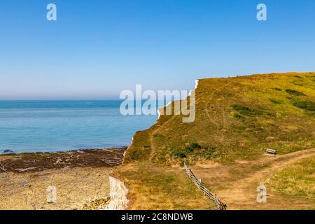 Blick auf das Meer von Hope Gap in der Nähe von Seaford Head Stockfoto