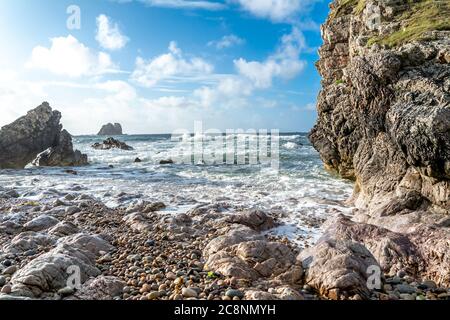 Die schöne Küste bei Maling Well, Inishowen - County Donegal, Irland. Stockfoto