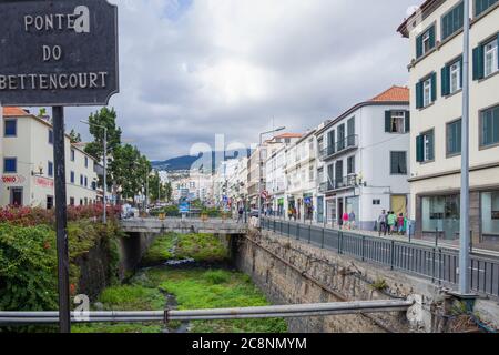 Ponte do Bettencourt, Funchal, Madeira an einem bewölkten Tag. Stockfoto