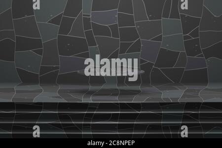 Marmorpodium und weißer Scheinwerfer im Marmor-Studio Stock Vektor