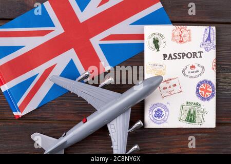 Tourim Flug zum Grean Britain Konzept. Stockfoto