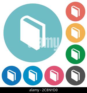 Flaches Buchsymbol auf rundem Farbhintergrund. Stock Vektor