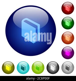 Satz von Farbbuch Glas Web-Tasten. Stock Vektor