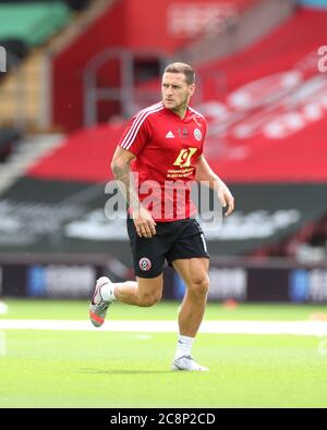 SOUTHAMPTON, GROSSBRITANNIEN. 26. JULI 2020 Billy Sharp von Sheffield United während des Premier League-Spiels zwischen Southampton und Sheffield United im St Mary's Stadium, Southampton. (Kredit: Jon Bromley, Mi News) Kredit: MI Nachrichten & Sport /Alamy Live Nachrichten Stockfoto