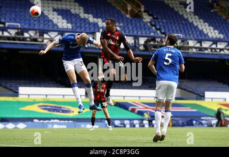 Bournemouth Callum Wilson steht beim Premier League-Spiel im Goodison Park, Liverpool, auf dem Tor. Stockfoto