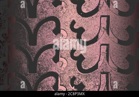 Luxus golden rosa schwarz Metall Gradienten Hintergrund mit notgekleideten Metallplatte Textur. Stock Vektor