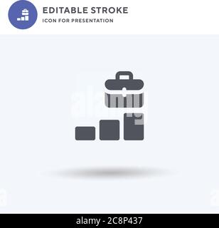 Arbeiten Icon Vektor, gefüllt flache Zeichen, solide Piktogramm isoliert auf weiß, Logo-Illustration. Arbeitssymbol für die Präsentation. Stock Vektor