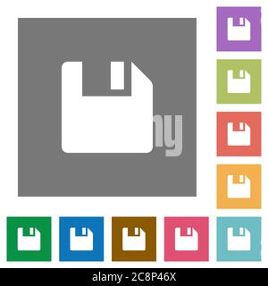Flaches Symbol auf quadratischem Hintergrund speichern. Stock Vektor