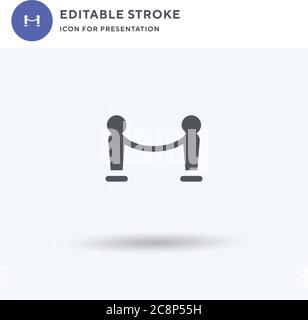 Queue Icon Vektor, gefülltes flaches Zeichen, solides Piktogramm isoliert auf weiß, Logo Illustration. Warteschlangensymbol für die Präsentation. Stock Vektor