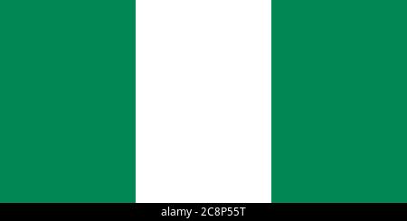 Flagge Nigerias. Offizielle Farben. Korrektes Verhältnis. Vektorgrafik Stock Vektor